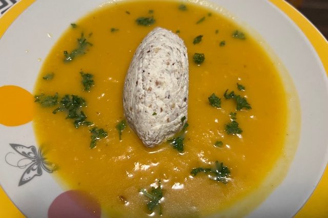 Velouté de potimarron chèvre